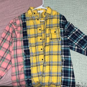 multi-colored flannel top